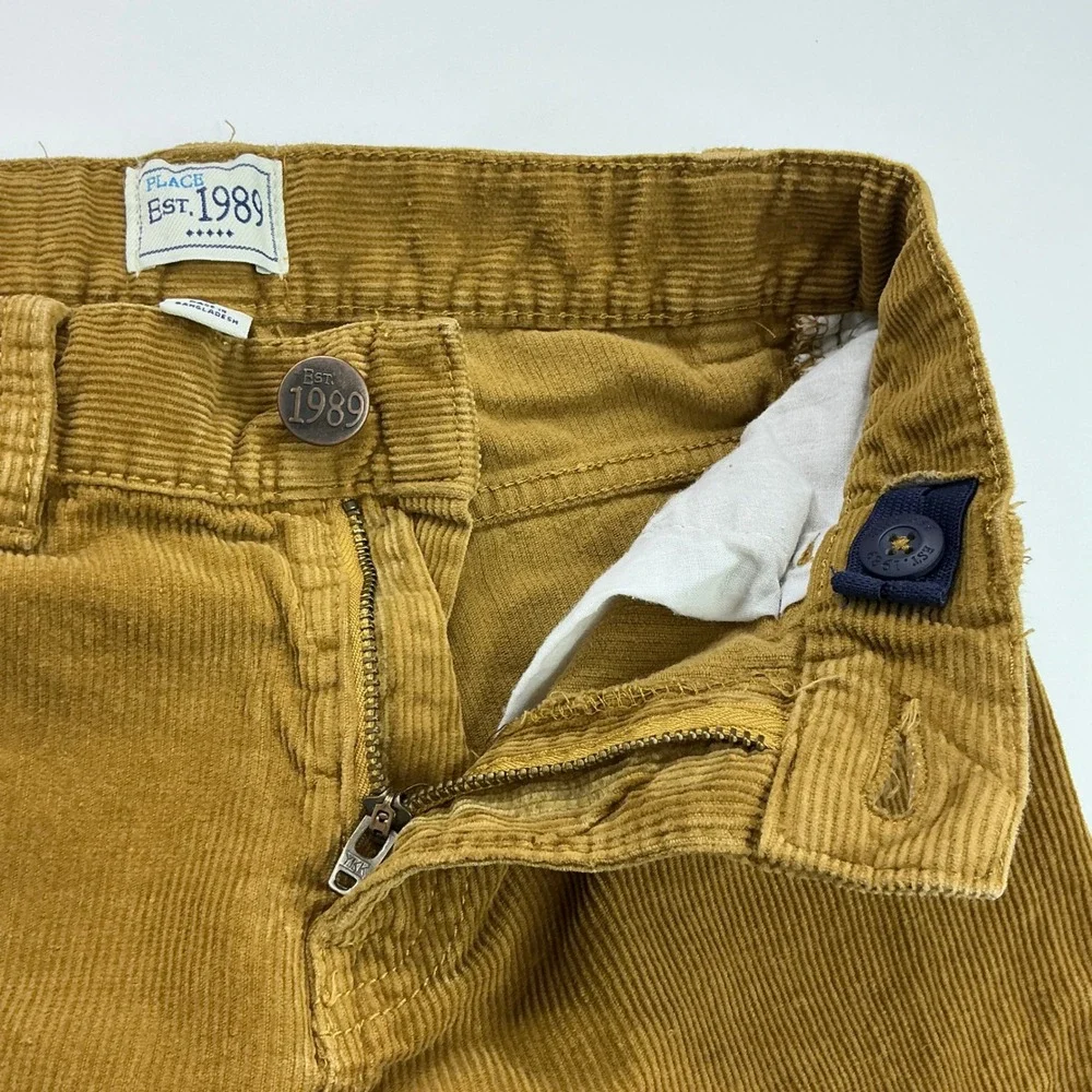 Children's Place Tan Corduroy Pants Kids Size 8 Adjustable Waist Straight Leg